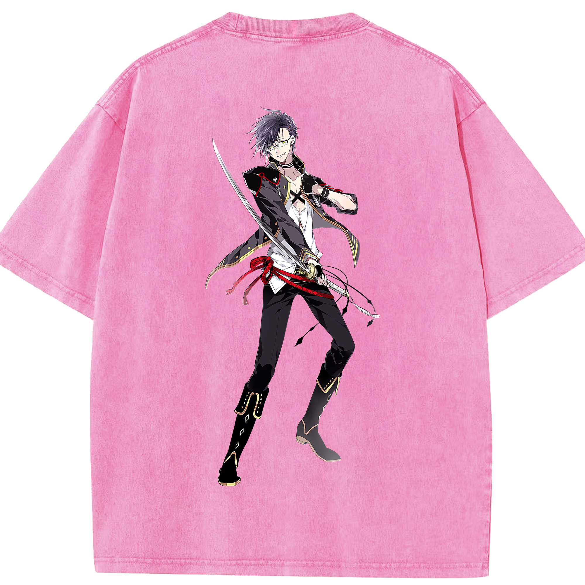 （画像用） 刀剣乱舞 Touken Ranbu 綿100% ヴィンテージ風 半袖Tシャツ（背面プリント）